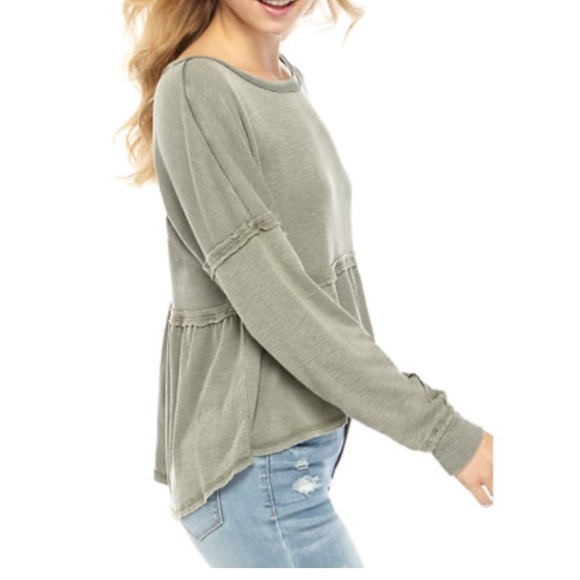 LAST 1 - NEW ribbed long sleeve peplum top - Picture 3 of 9